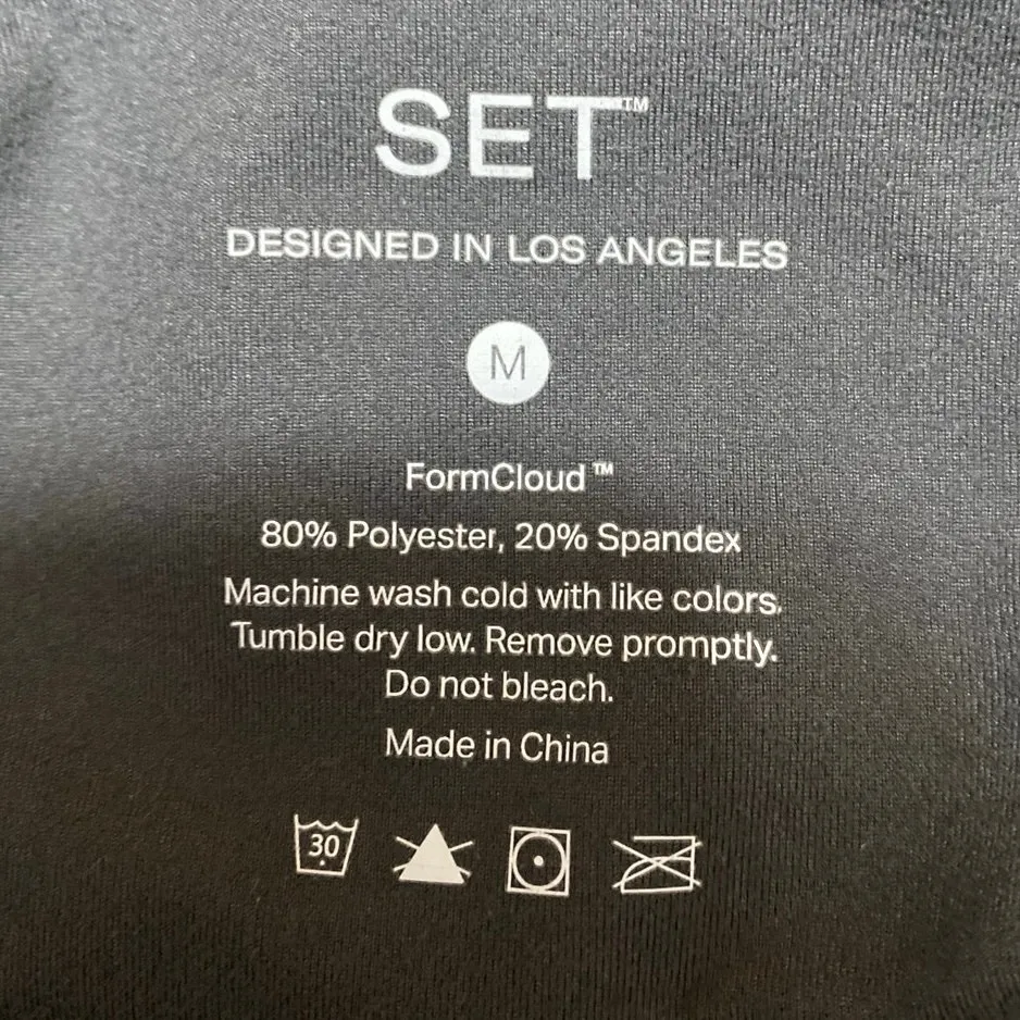 Set Active Womens Dark Gray Mid Rise Yoga Workout Athletic Leggings Pants Size M - Image 4