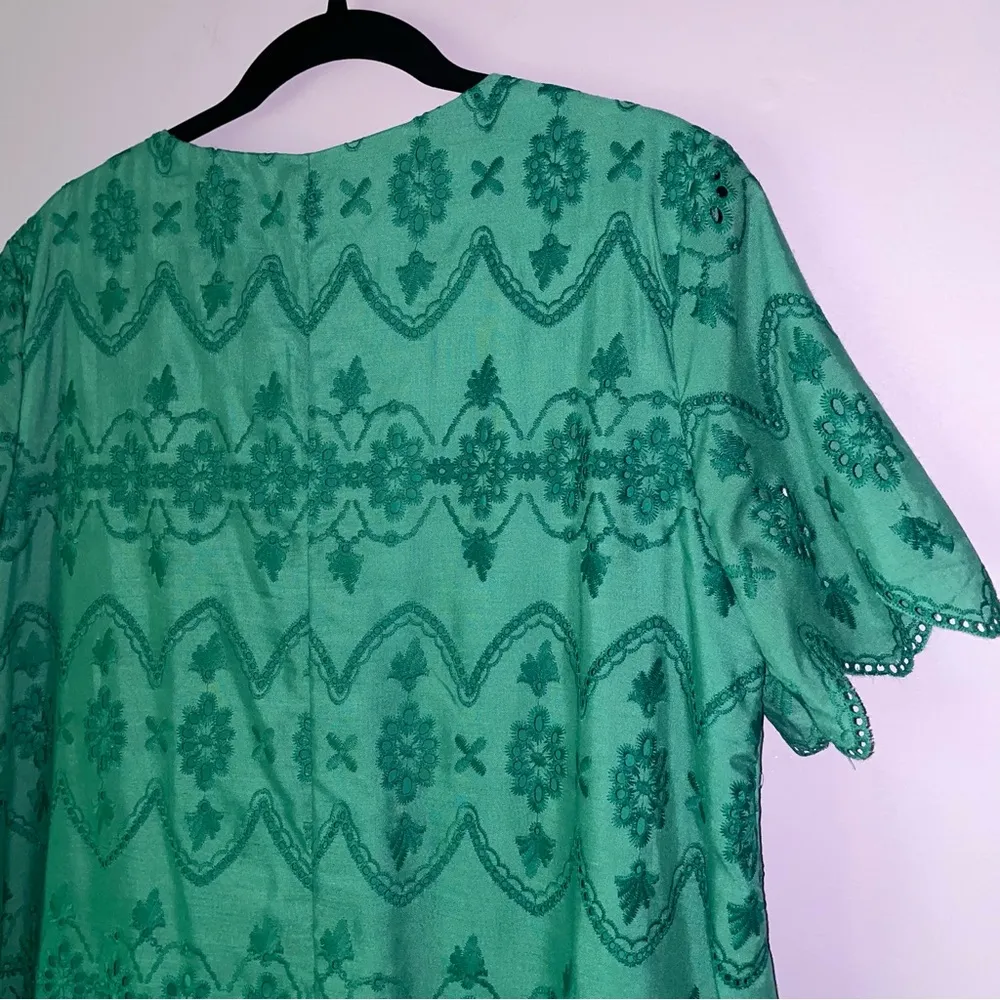 Emery Rose Size L Green Eyelet Mini Dress Boho Cottagecore Fairy Preppy Size L - Image 8