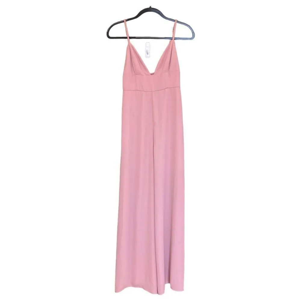 FAME AND PARTNERS Pink Jumpsuit Spaghetti Strap Flowy - Image 2