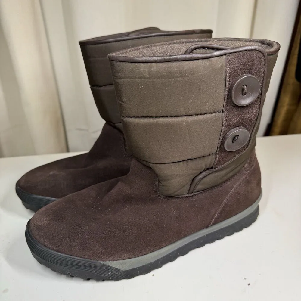 Lands End Womens Brown Casual Suede 394102 Mid Calf Winter Boots Size 8 B - Image 3