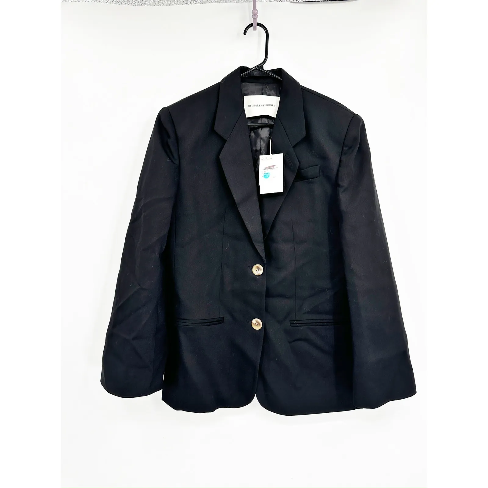 By Malene Birger Rosettan Black Wool Oversized Single Breasted Blazer Jacket NWT Size XXS - Image 2