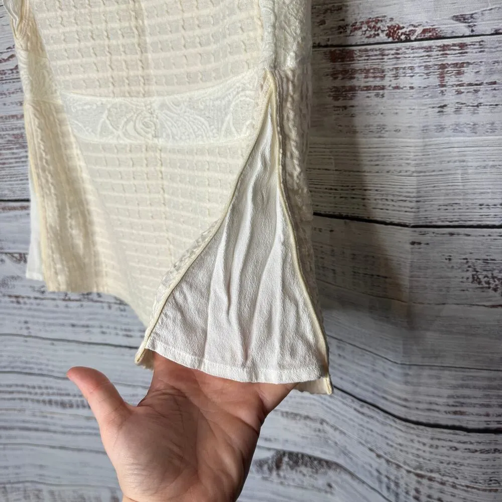 Anthropologie Deletta Mira Cream Ivory Textured Waffle Knit Sleeveless Tank M - Image 5