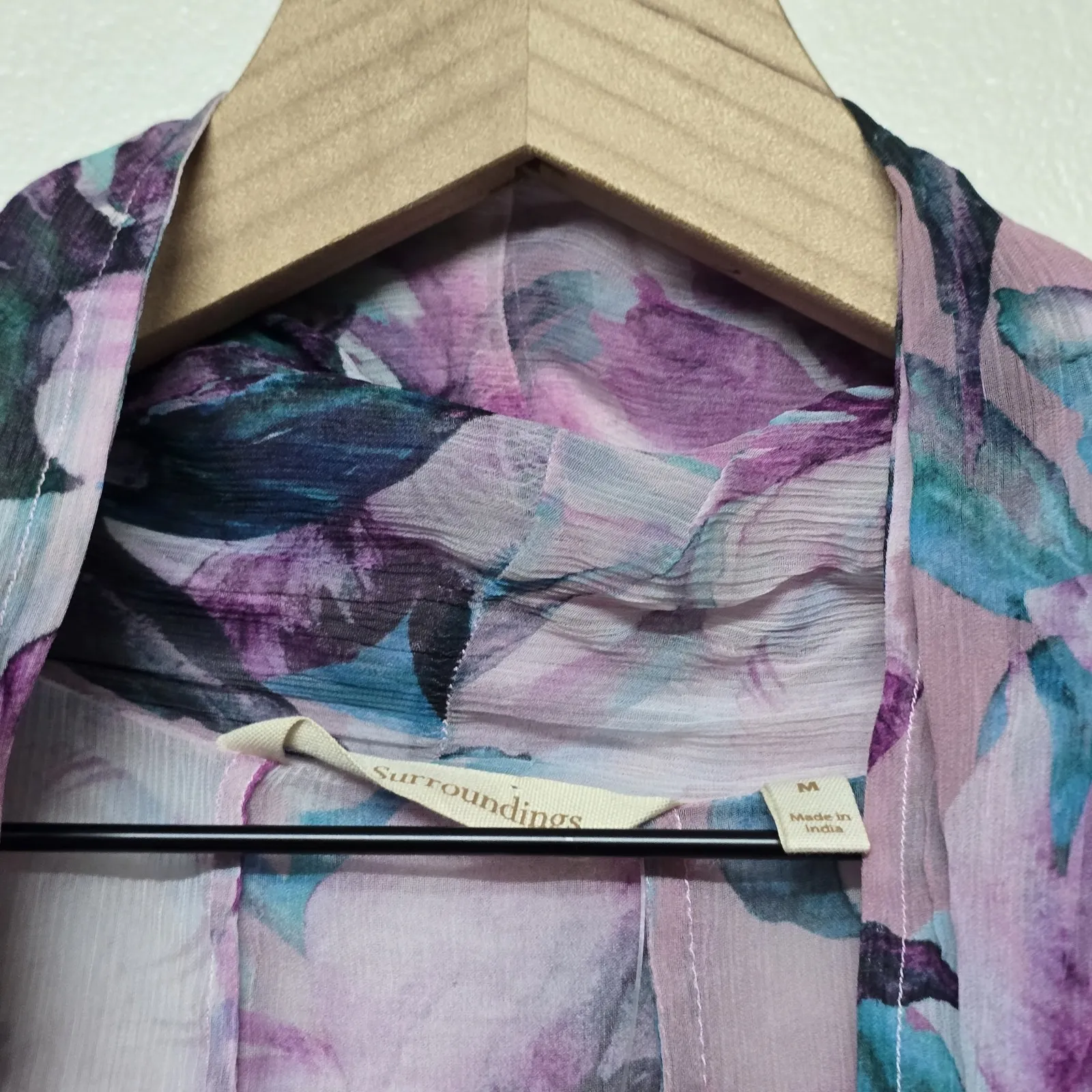 Soft Surroundings‎ Rite To Spring Pink Floral Garden Topper Flowing Cardigan Med - Image 4