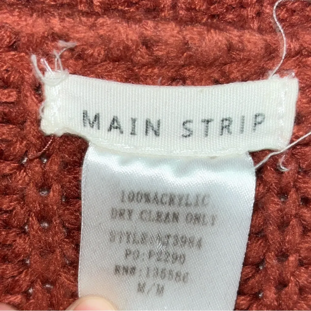 Women’s Dark Pink/Orange Main Strip V-Neck Sweater Size: M - Image 2