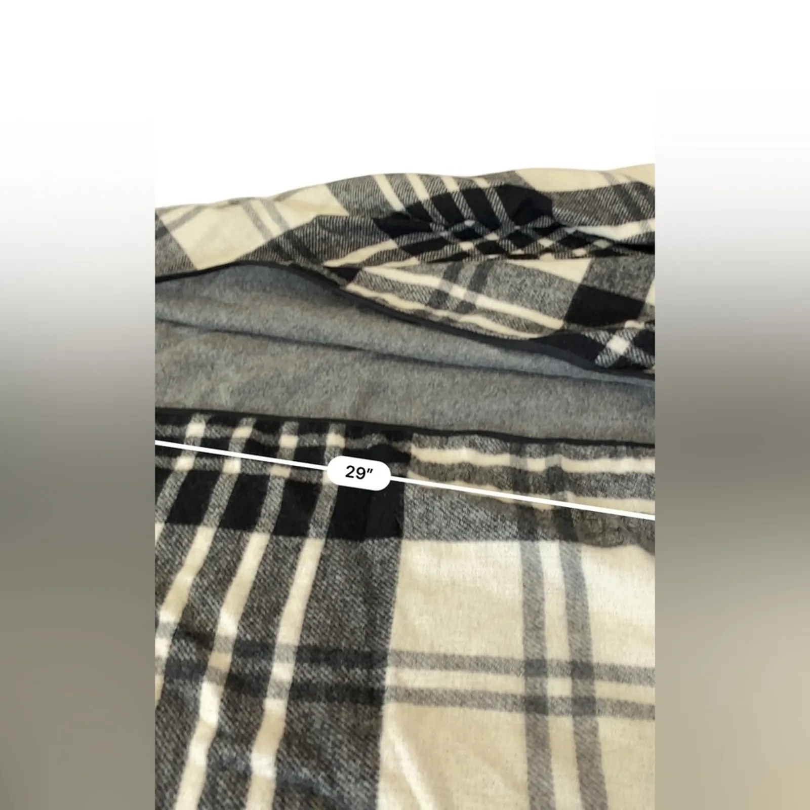 J. Crew Black and White Plaid wool blend poncho Shawl - Image 4