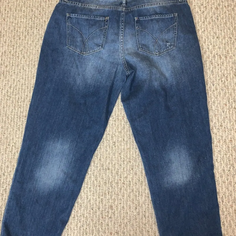 Calvin Klein Ripped Denim Jeans Boyfriend Waist 31 Excellent - Image 4