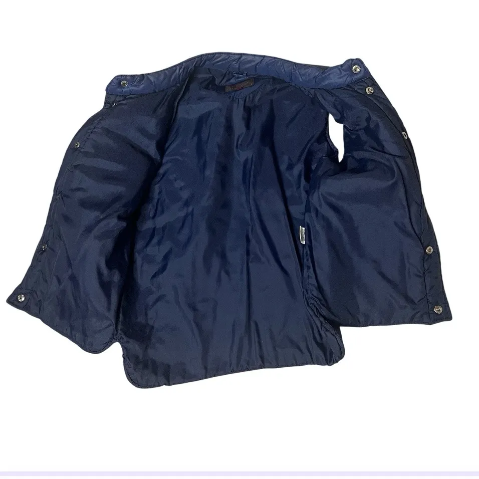 VINTAGE Vest 70s Style By Martini Navy Blue Snap Front Pockets Size Small - Image 7