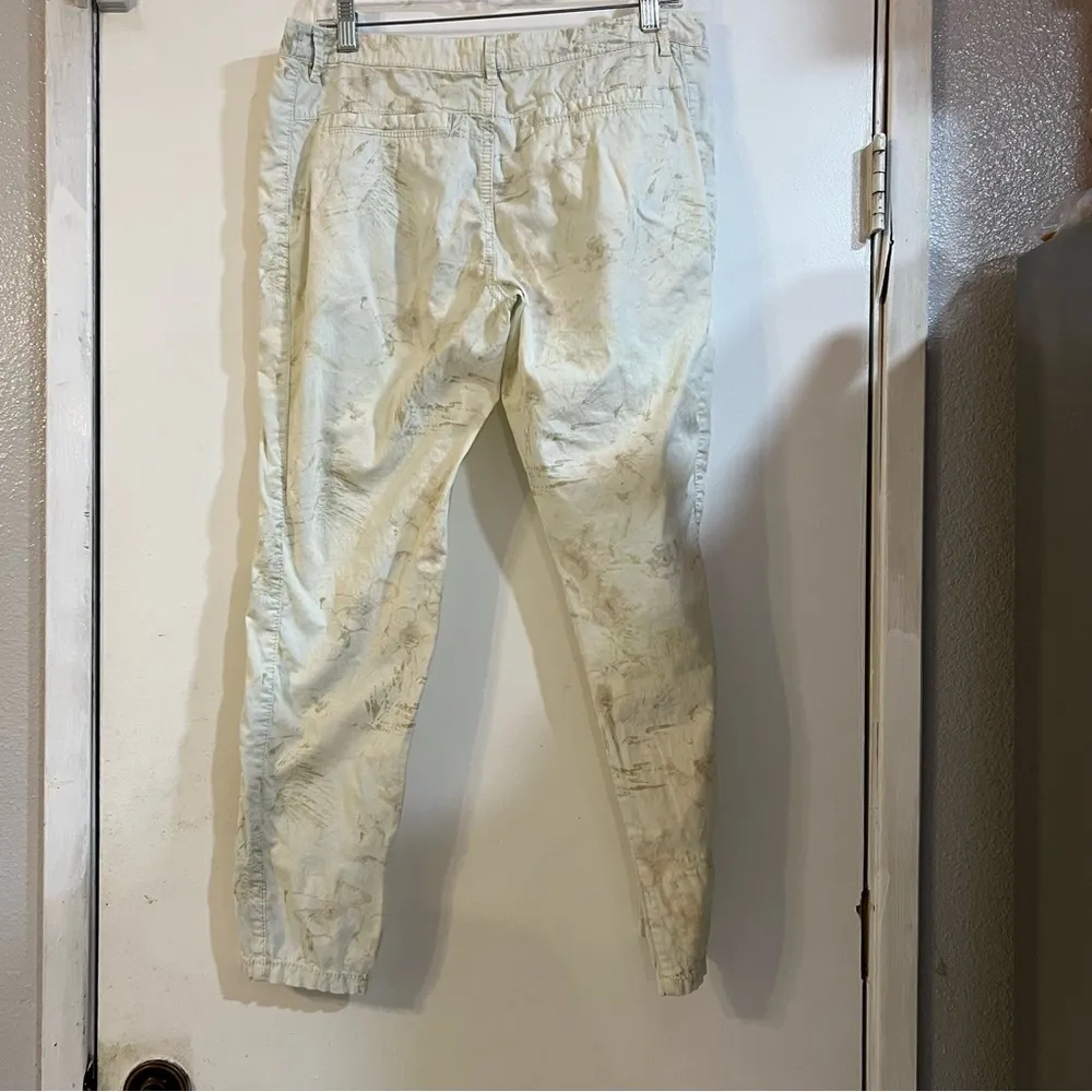 Anthropologie Marrakech Cropped Pants Floral Minimal Cream Granny Core Botanical - Image 3