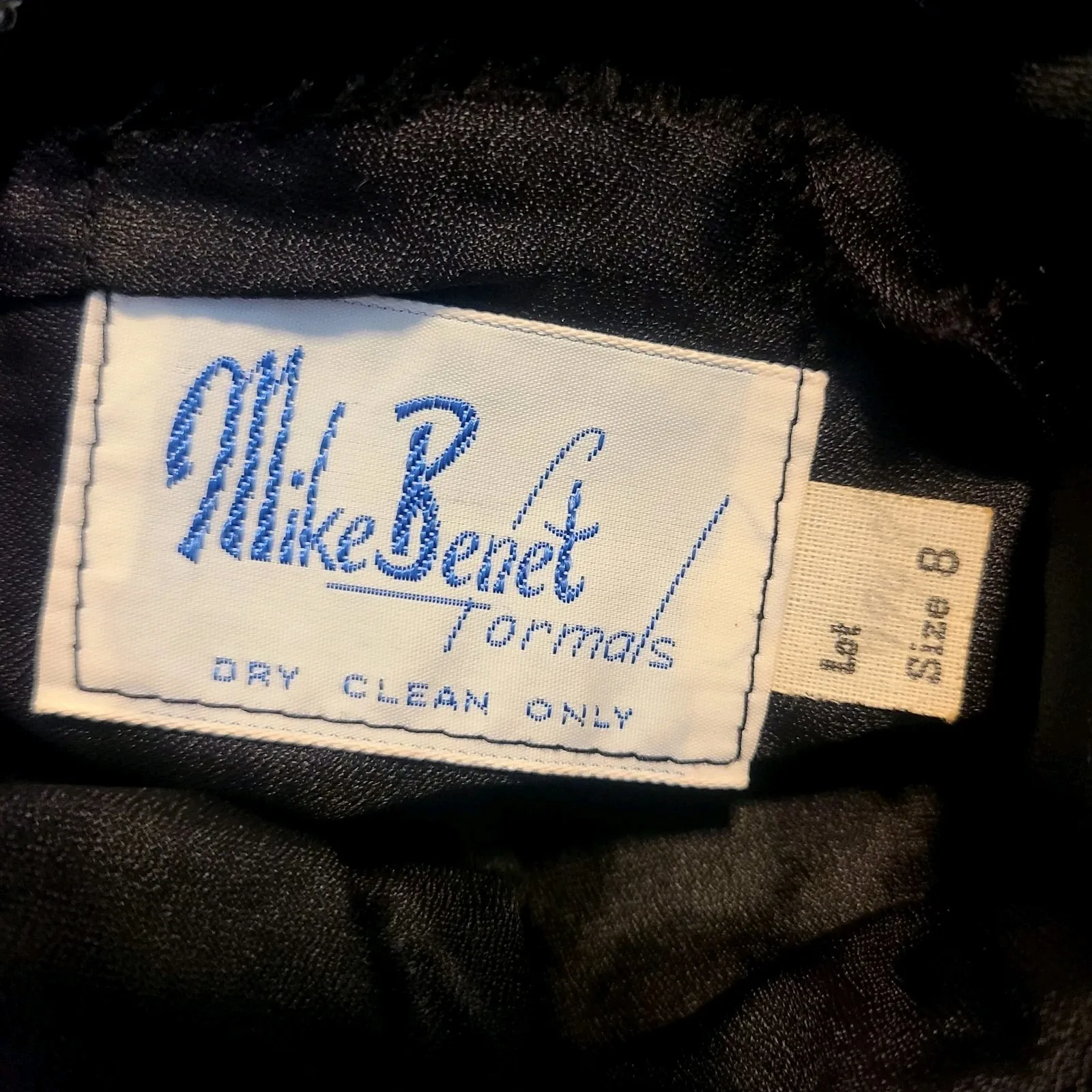 Vintage Mike Benet Formals Beaded Rhinestone Empire‎ Waist Black Gown Size 8 - Image 9