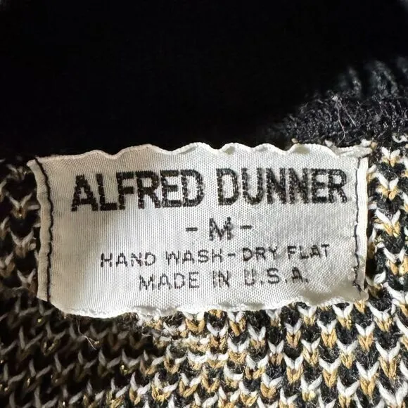 Vintage Argyle Knit Sweater Medium Preppy Classic Academia‎ Black - Image 5