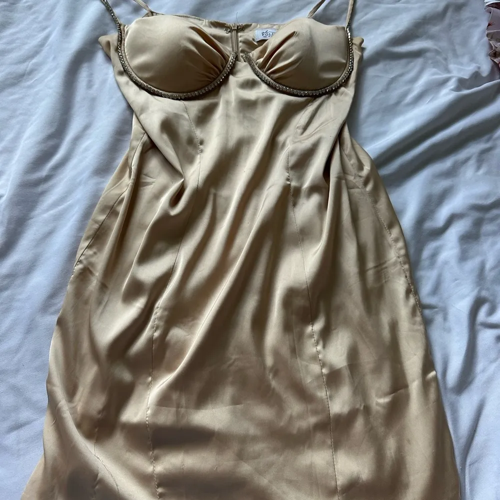 Oh Polly Gold Mini Dress - Image 3