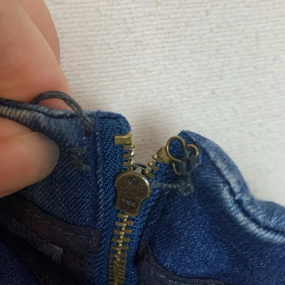 Free People women's size 10 medium denim skirt lightweight blue Anthropologie je - Image 7