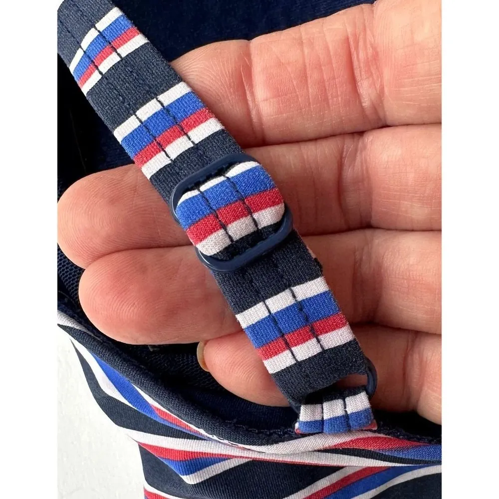 NipTuck Swim Swimsuit Size 8 Sailor Stripe One Piece Navy Red Tummy Cont… Blue - Image 10