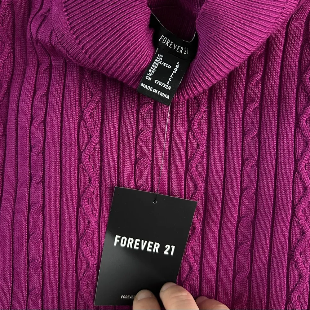 NWT Forever 21 magenta nwt sweater stretch crop - Image 2