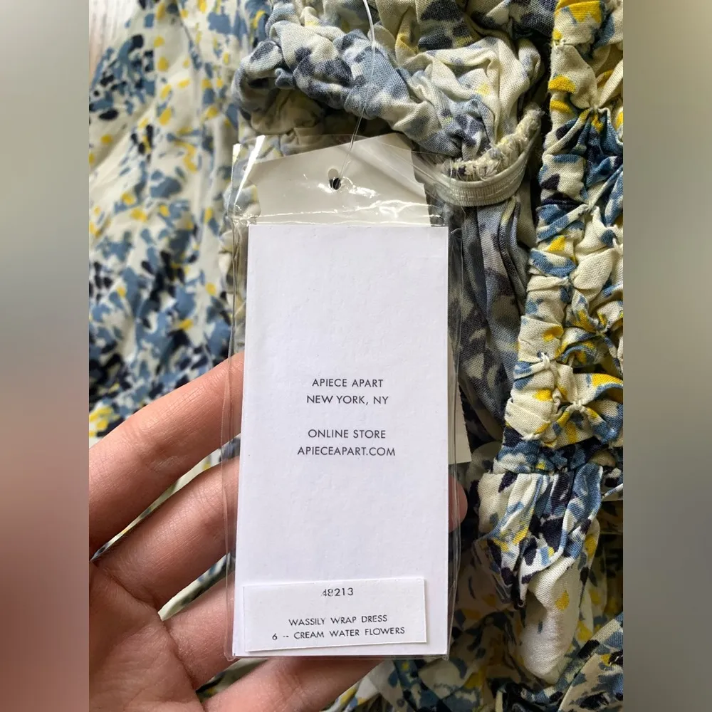 NWT Apiece apart 6 cream water flowers wassily wrap dress - Image 11