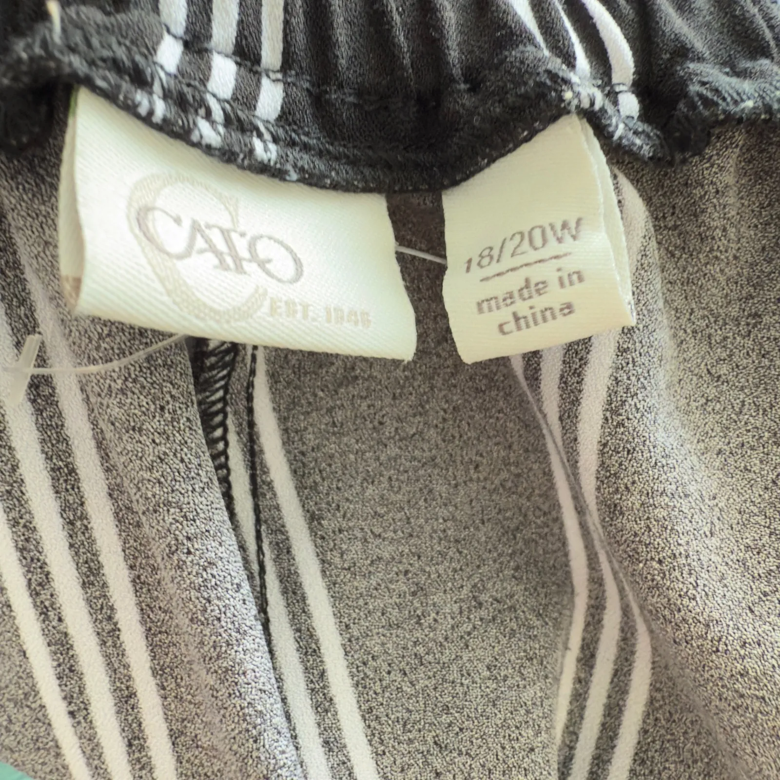 Cato Black White Stripe Pull On Ankle Pants With Pockets Casual - Image 5