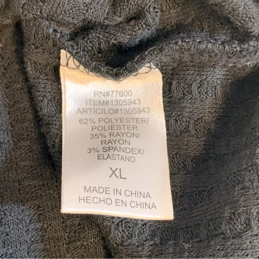 Chaser Black Waffle Knit Long Sleeve Thermal Top Size XL - Image 8