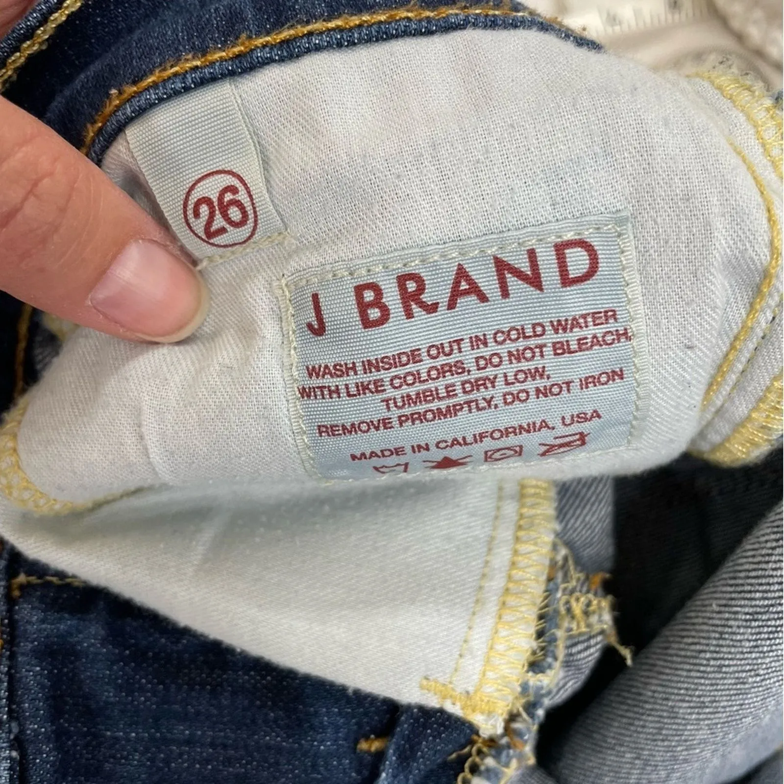 J Brand Blue Dark Wash Mid Rise Skinny Jeans Womens 26 Fall Classic Casual - Image 9