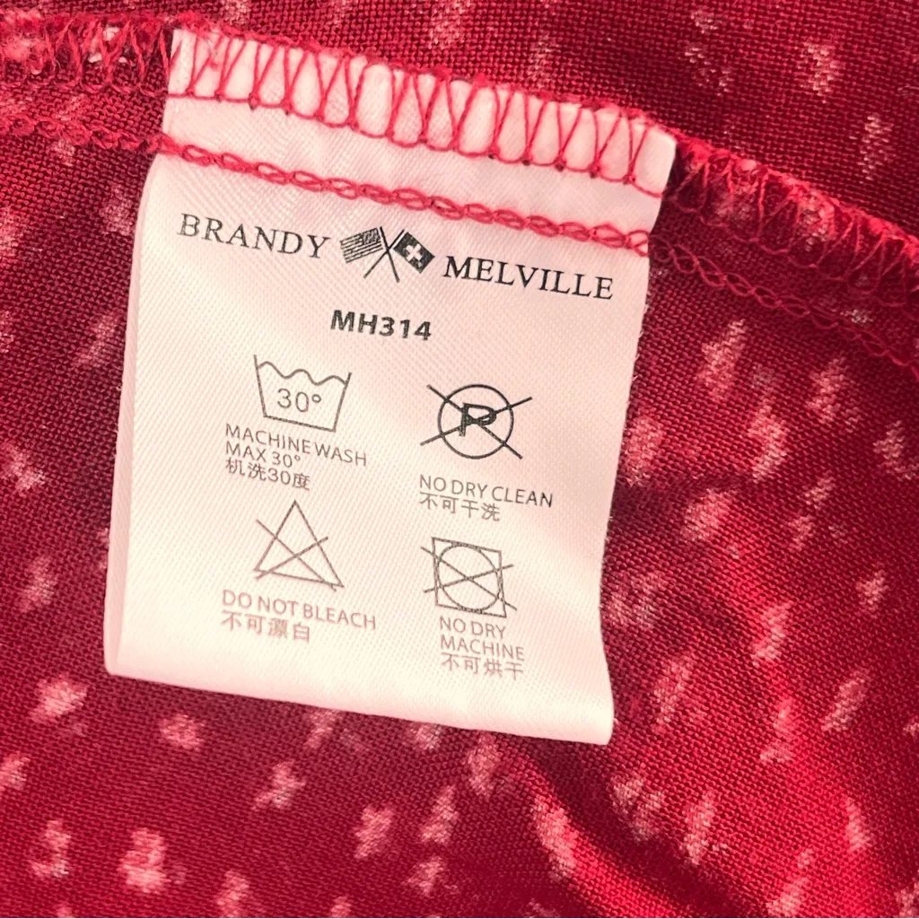 Brandy Melville Colleen Red Floral Babydoll dress - Image 10