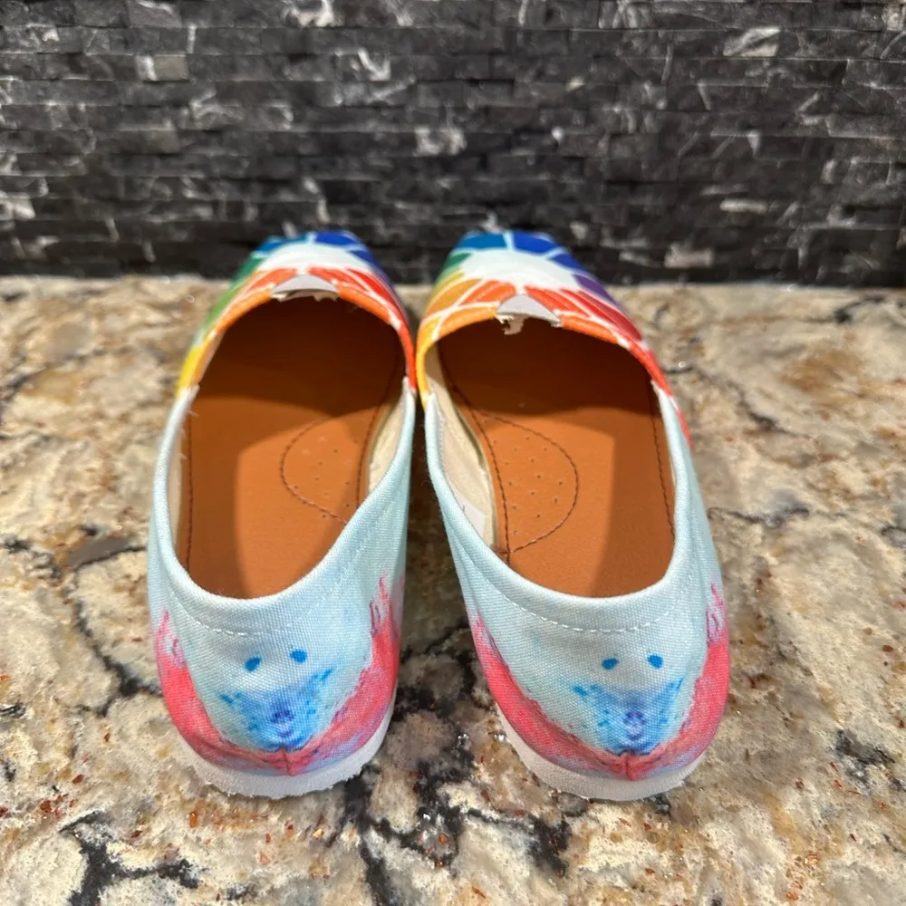 Groove Bags Slip On Shoes Women's 6 Colorwheel Casual Canvas Flat Custom Kicks Blue - Image 3