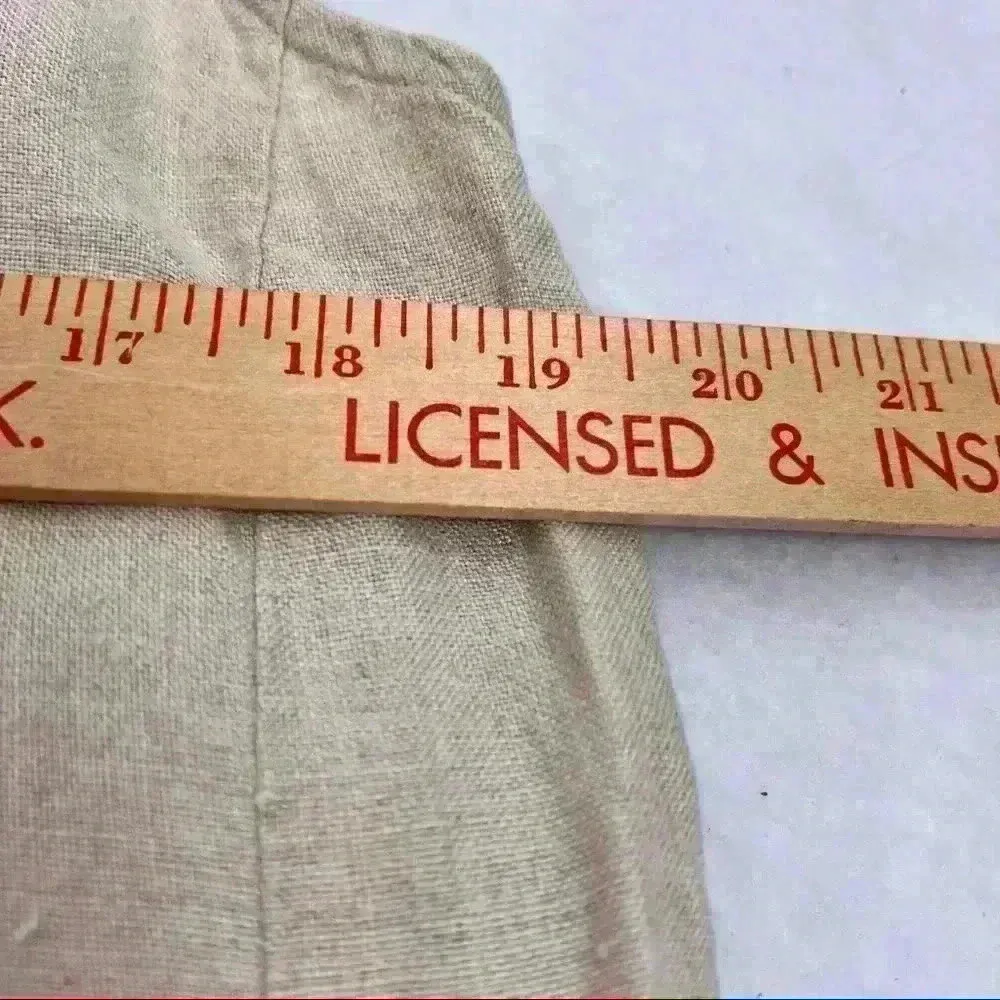 LL.Bean 100% Linen Oatmeal Color Sleeveless Button up Dress Measurement Included Size undefined - Image 7