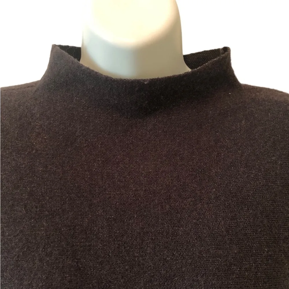Nanette By  Wool Blend Mock Neck Sweater M Side Zippers Black - Image 5