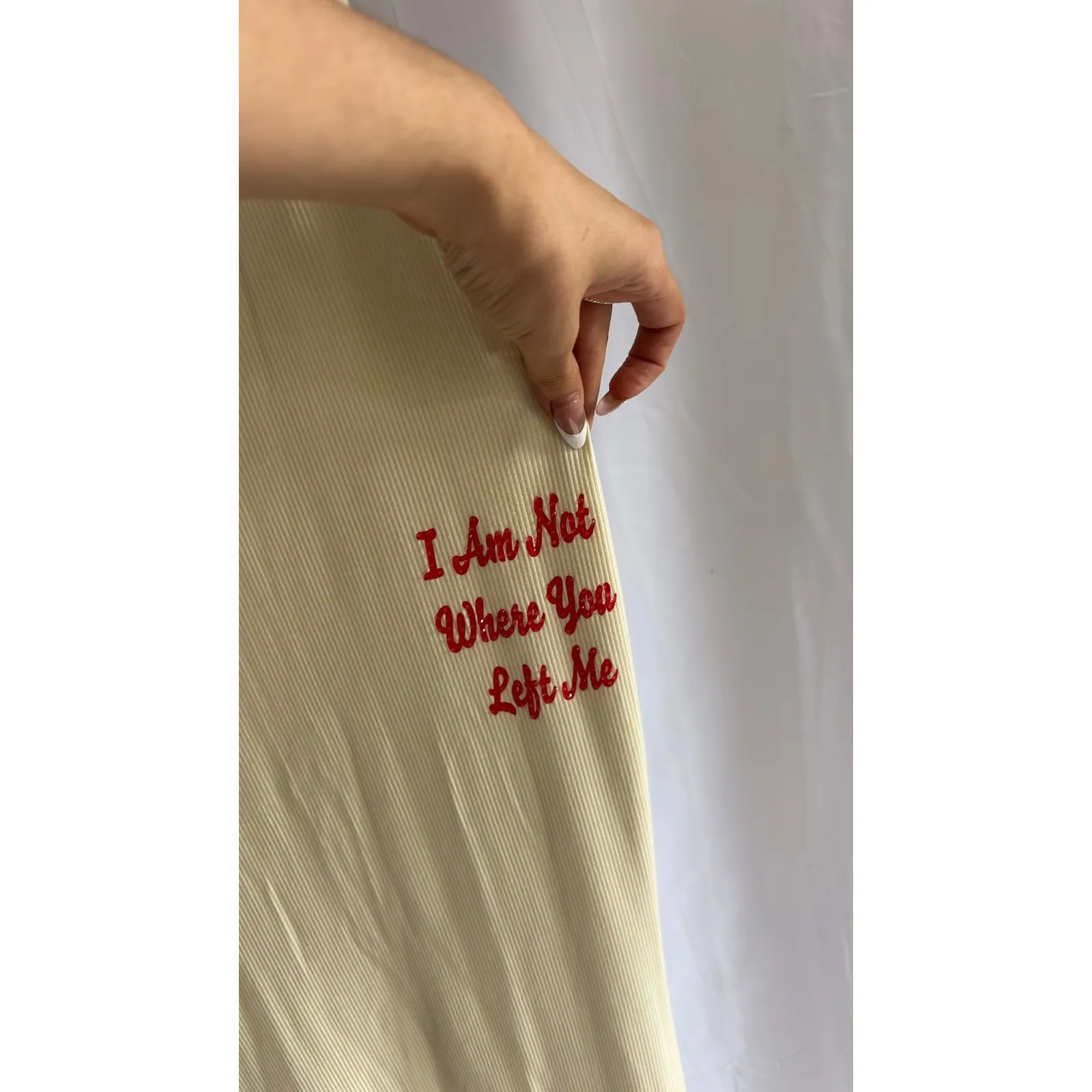 $108 Revolve Boys Lie Ribbed Maxi Dress Cherub Print Spaghetti Strap Size L - Image 4