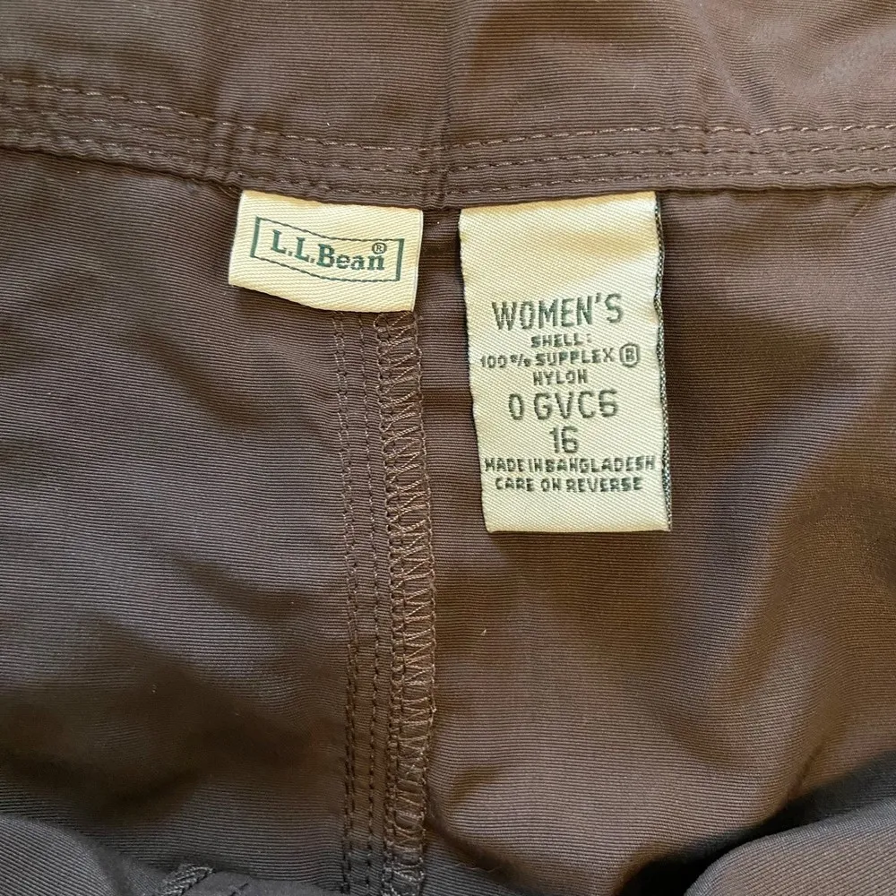 L.L. Bean Brown Windbreaker Nylon Tracksuit Set Jacket Skirt Size Large - Image 12