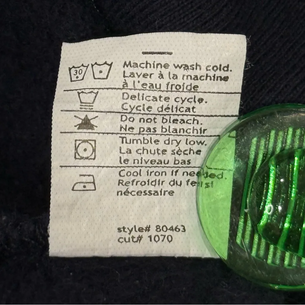 Vince Tunic Hoodie Sweatshirt Deep V Navy Cotton Medium Coastal Chic Beachy - Image 8