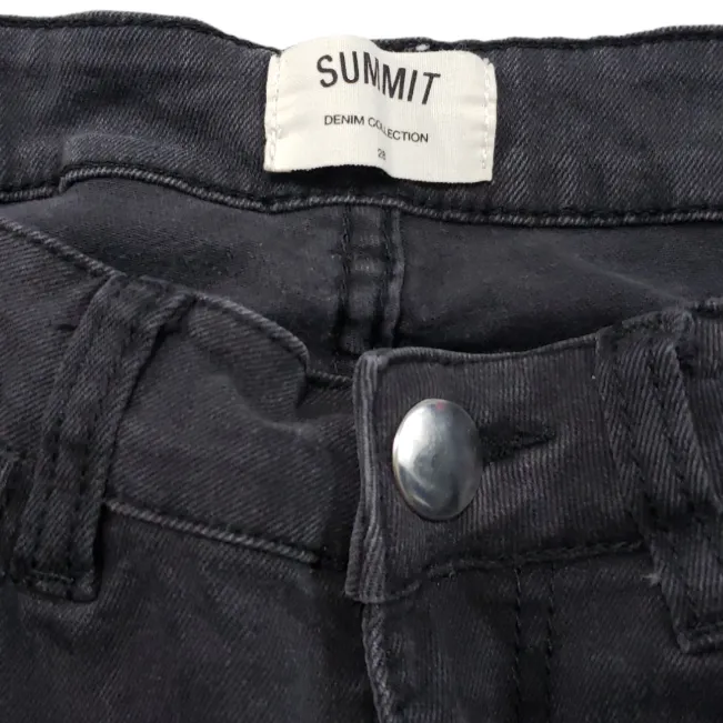 Summit Denim Collection  Jeans Size 28 Skinny Jeans Stretch Distressed Destroyed Torn Ripped Black Faded - Image 5