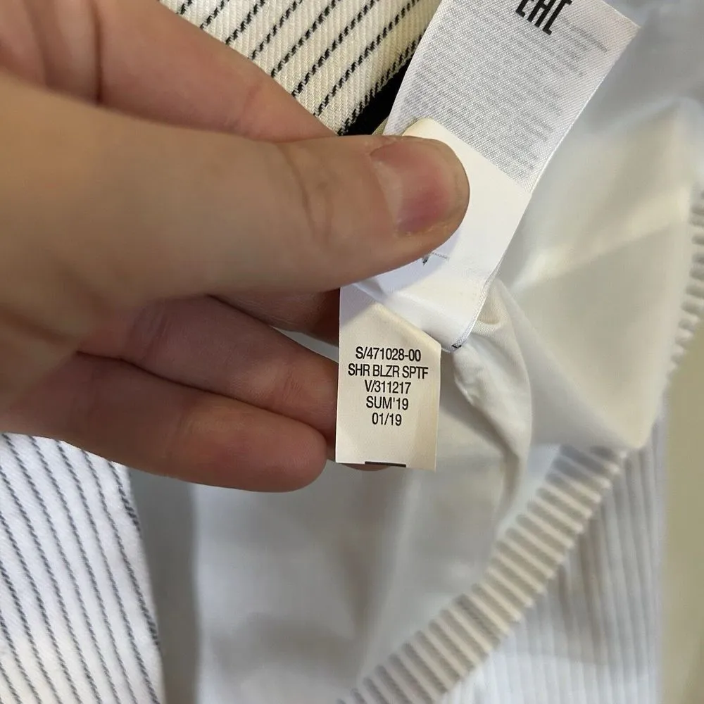 Banana Republic  Womens 4P Single Button Pinstriped Blazer Jacket - Image 4