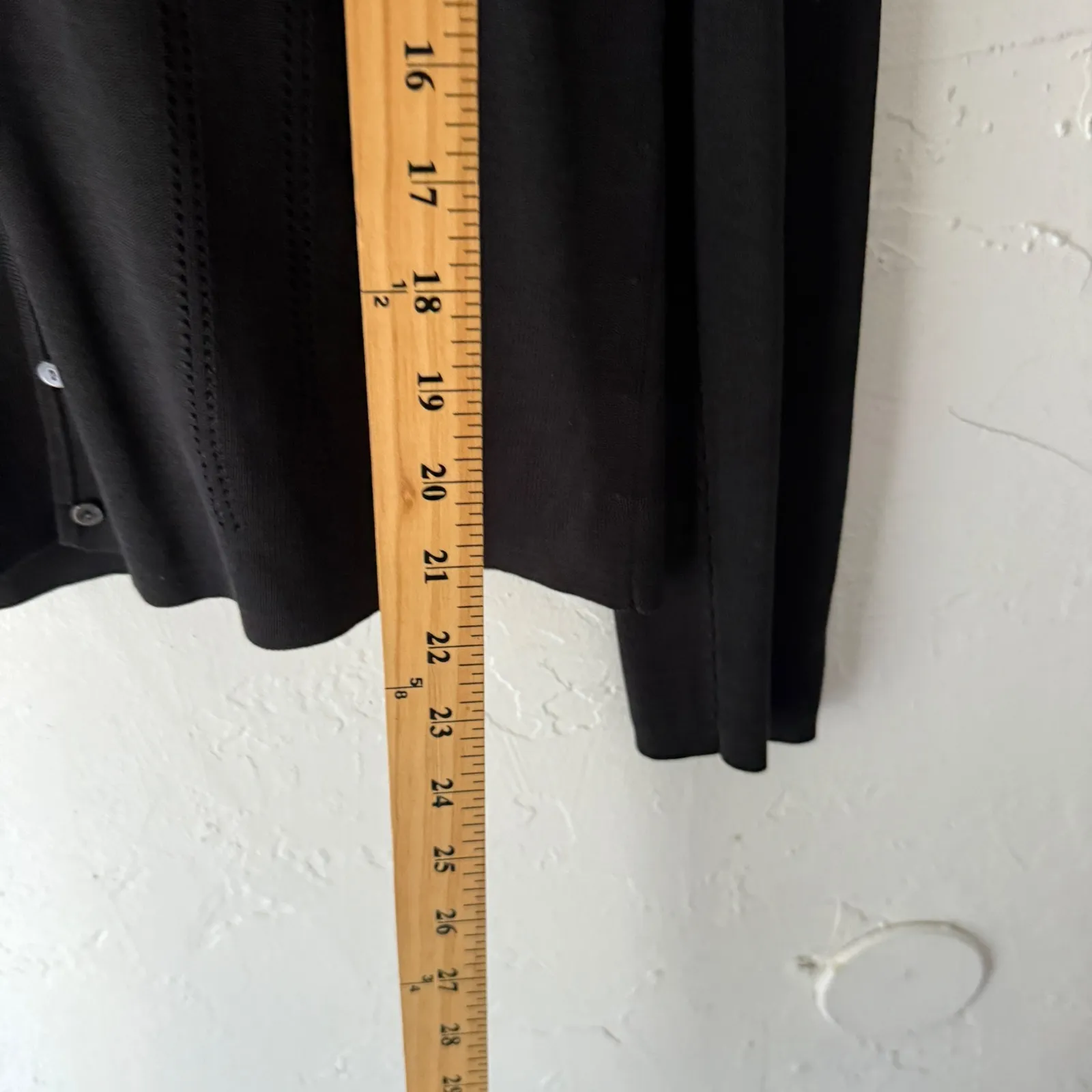 ANN TAYLOR Vintage Y2k Black 100% Silk Button Cardigan Sweater‎ M Preppy Office - Image 8