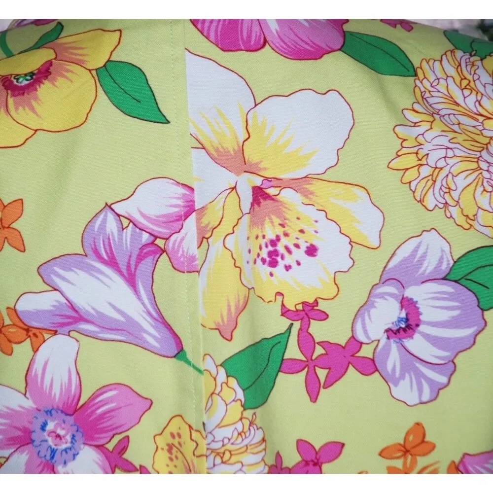 Rafaella Bold Bright Floral Bolero Crop Jacket Size 12 Office Career 3/4 Sleeve - Image 7