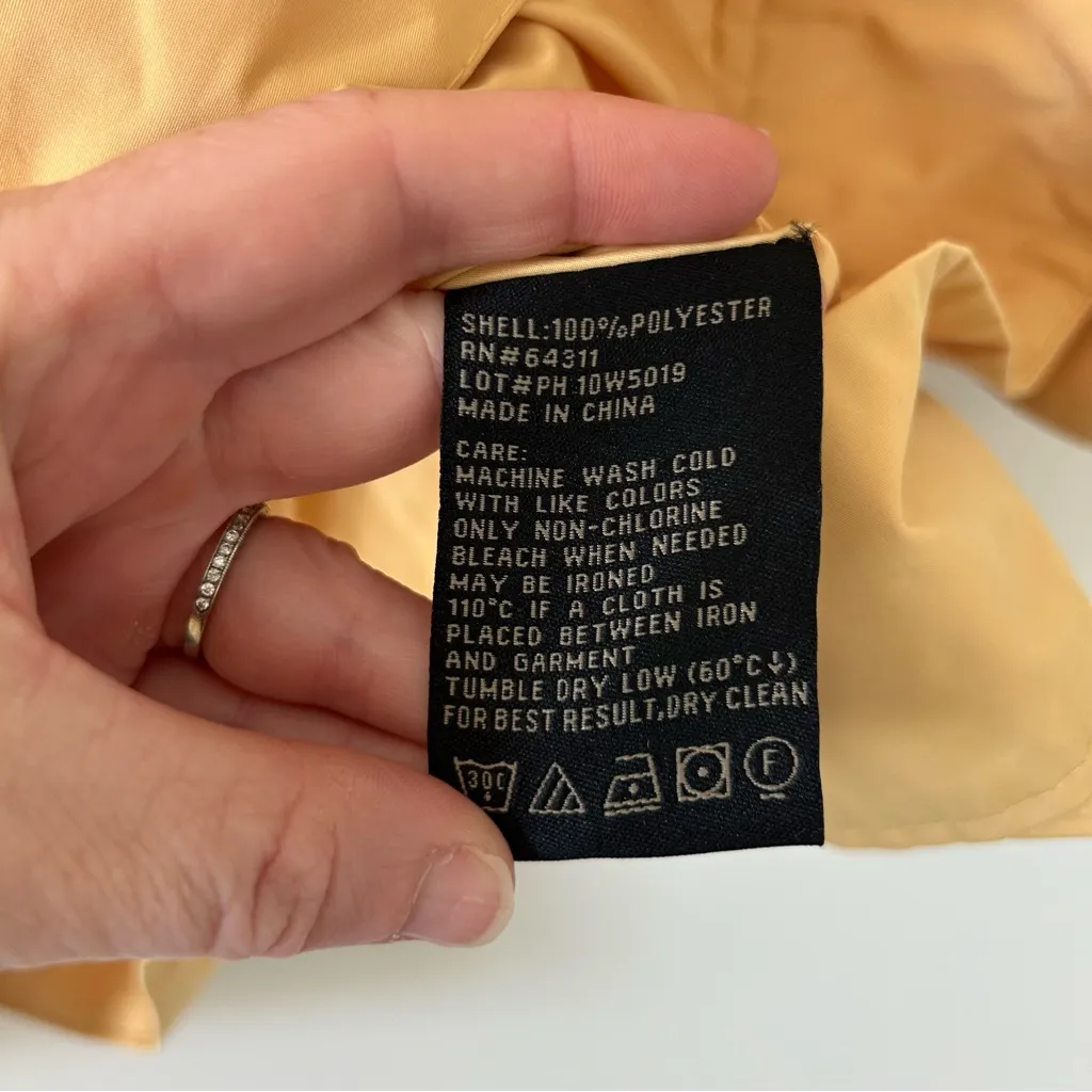 Rainforest Annette Ruffle Front Butter Yellow Packable Rain Jacket L Size L - Image 4