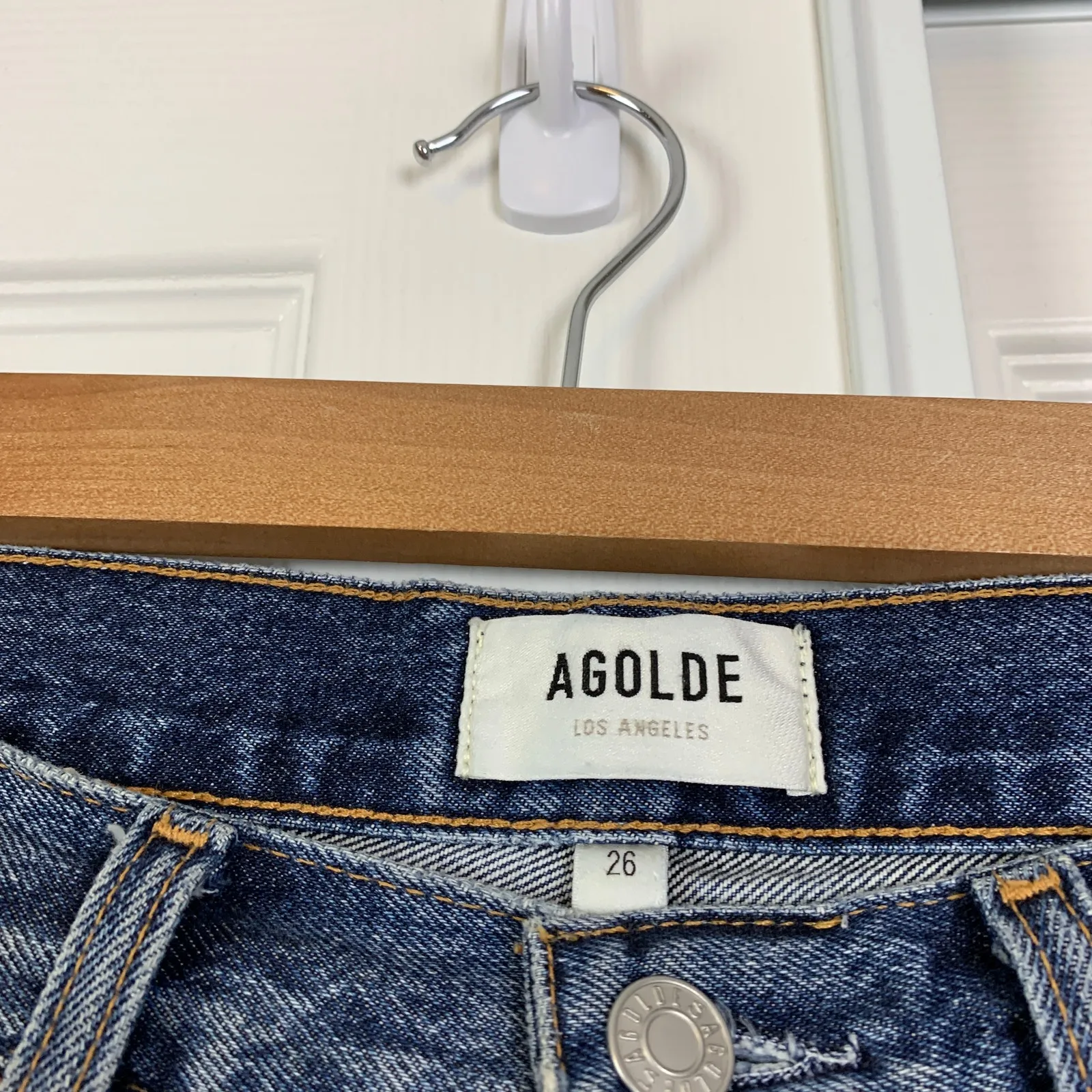 AGOLDE Risha Slouchy Long Bermuda Denim Jean Short Alter Wash Size 26 - Image 5