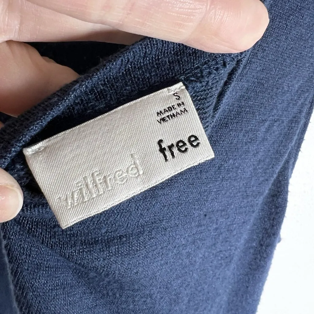 Wilfred Free Womens Knit Lounge Romper Short Blue Drawstring Size Small Casual‎ - Image 8