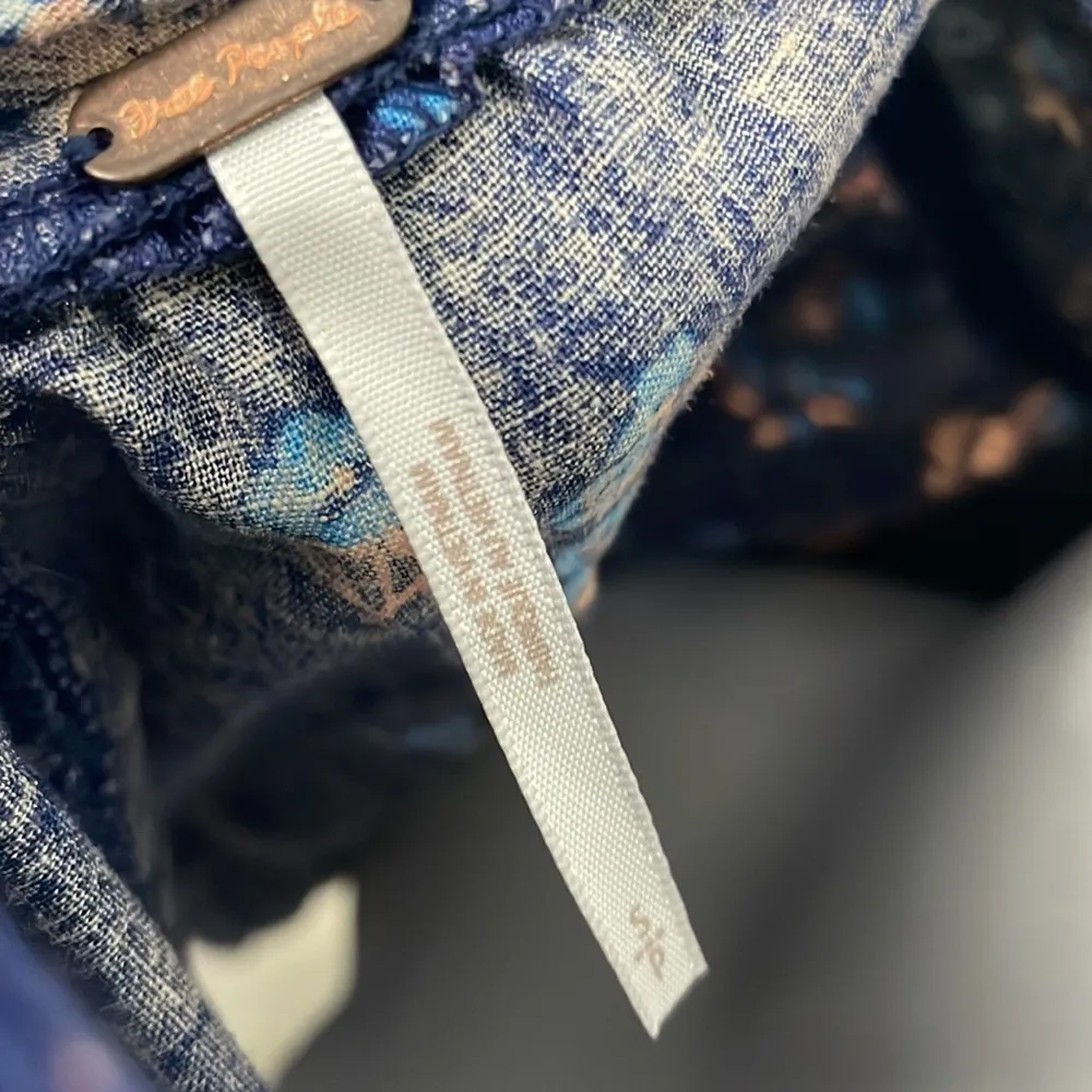 Free People Petite Fours Boho Mini Dress Indigo - Image 13