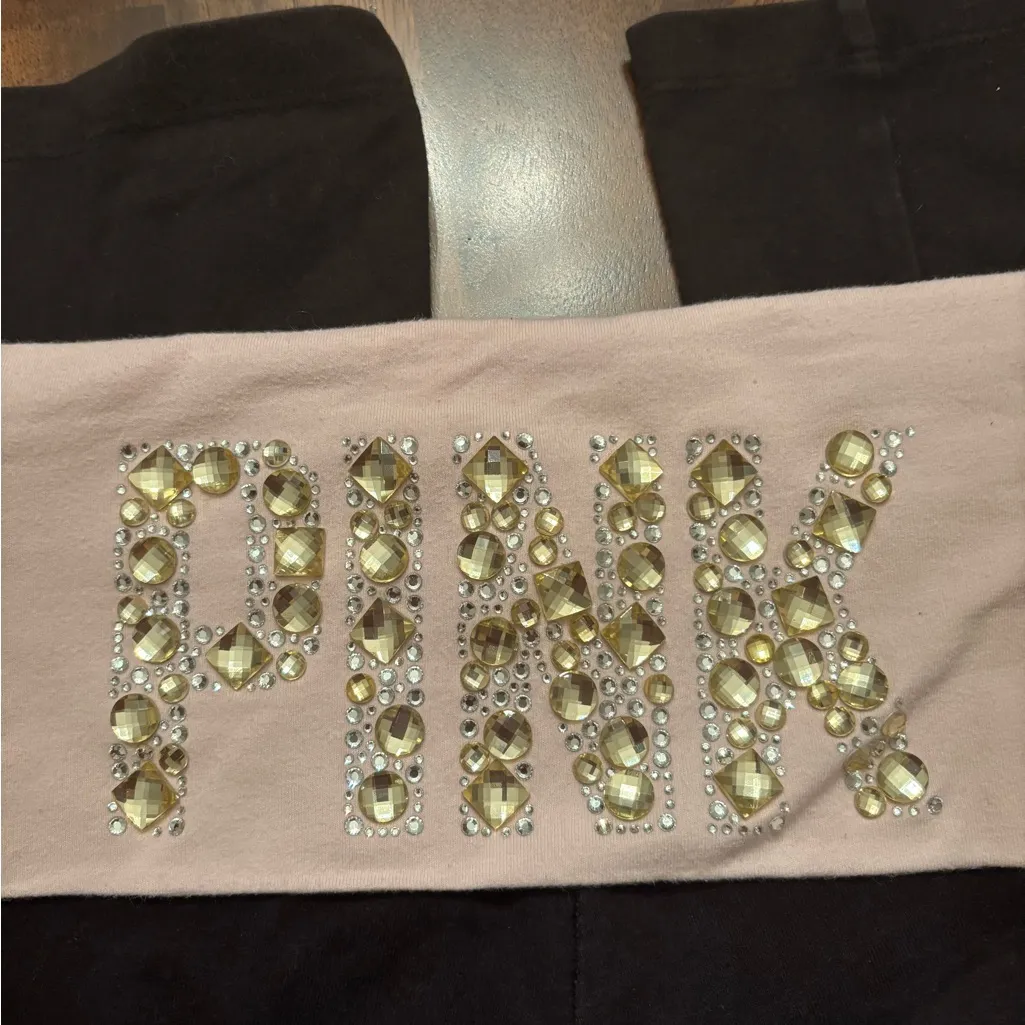 Pink Victoria’s Secret Bling Fold Over Pants - Image 2