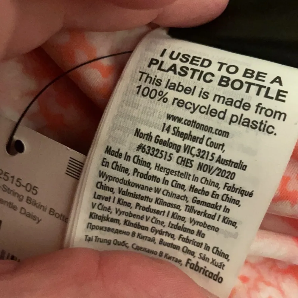 Cotton On gathered bum g string bikini daisy in orange and pink M new - Image 8