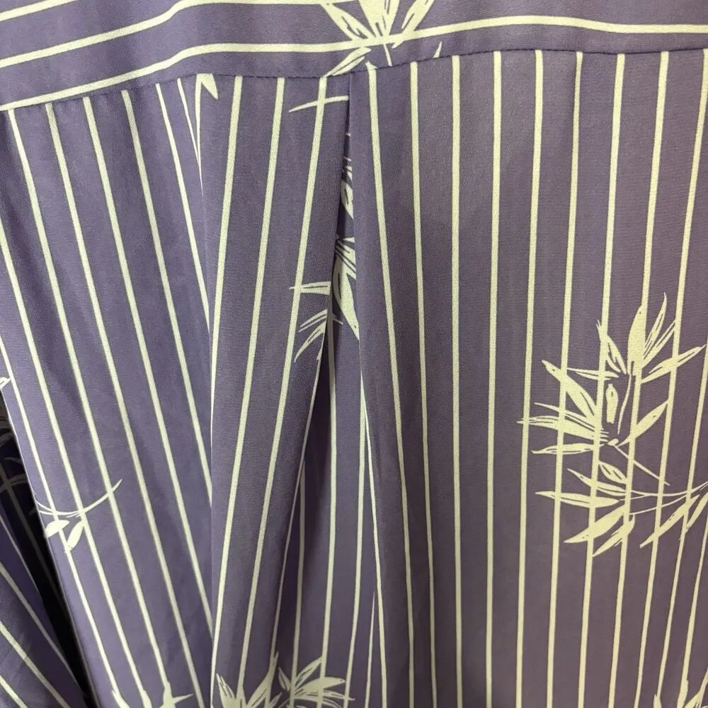 Catherines Shirt Wonens 3X Purple Striped Floral Button Down Shirt Semi Sheer - Image 6