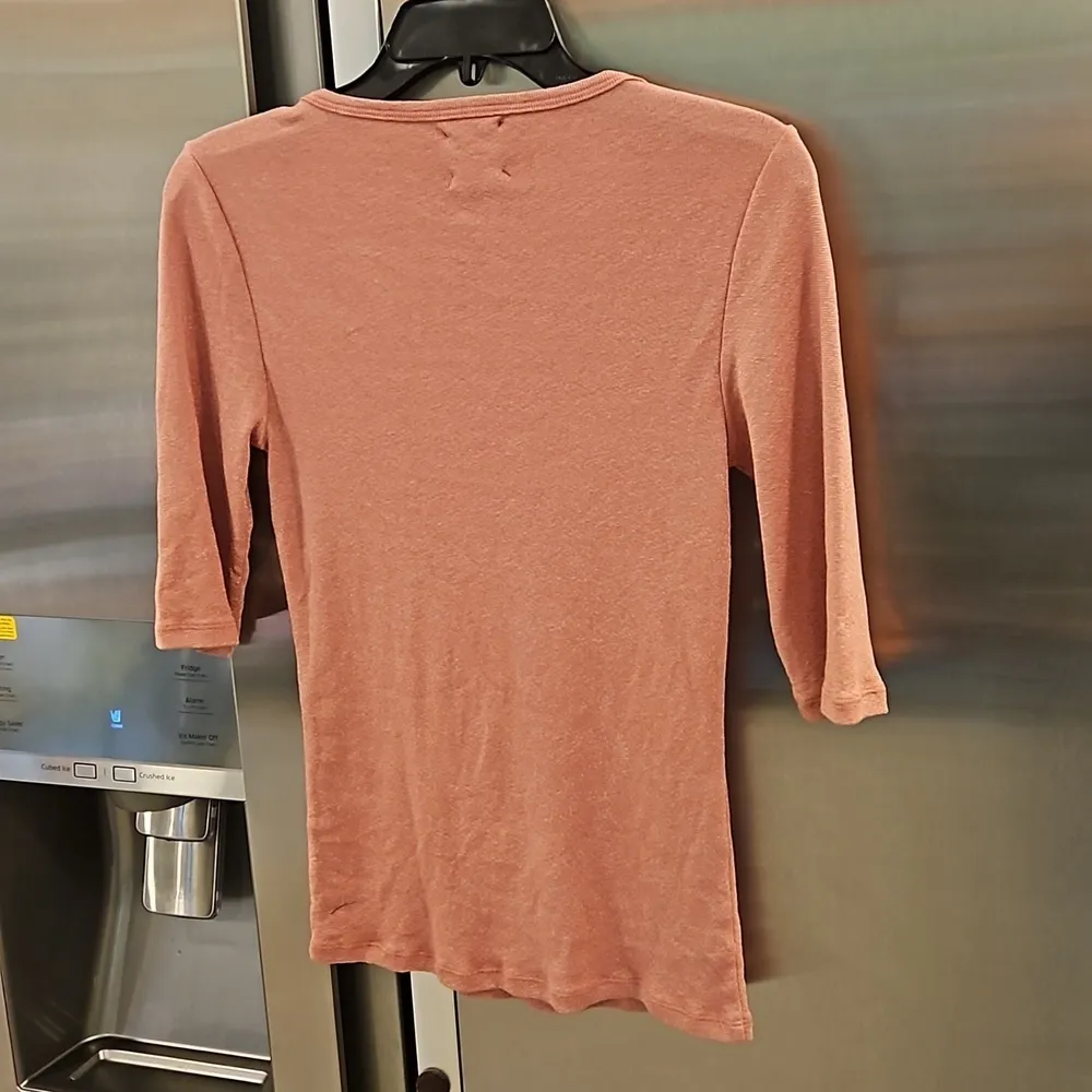 đź’•MICHAEL STARS x ANTHROđź’• Kylie Square Neck Shime Tee ~ Dusty Pink NWOT - Image 2