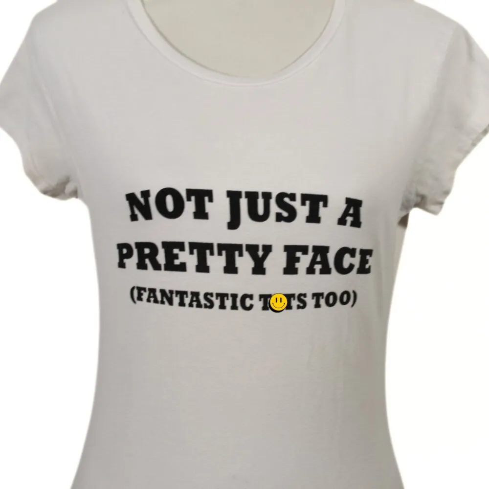 Vintage Y2K Funny Feminist Punk Tee – “Not Just a Pretty Face” (2000s XL) White Size undefined - Image 4