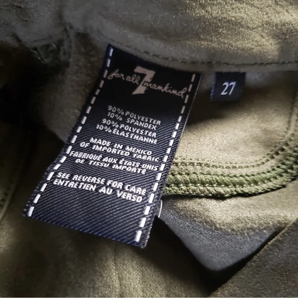 7 For All Mankind Suede Snakeskin‎ Olive Green Women’s 27 - Image 4