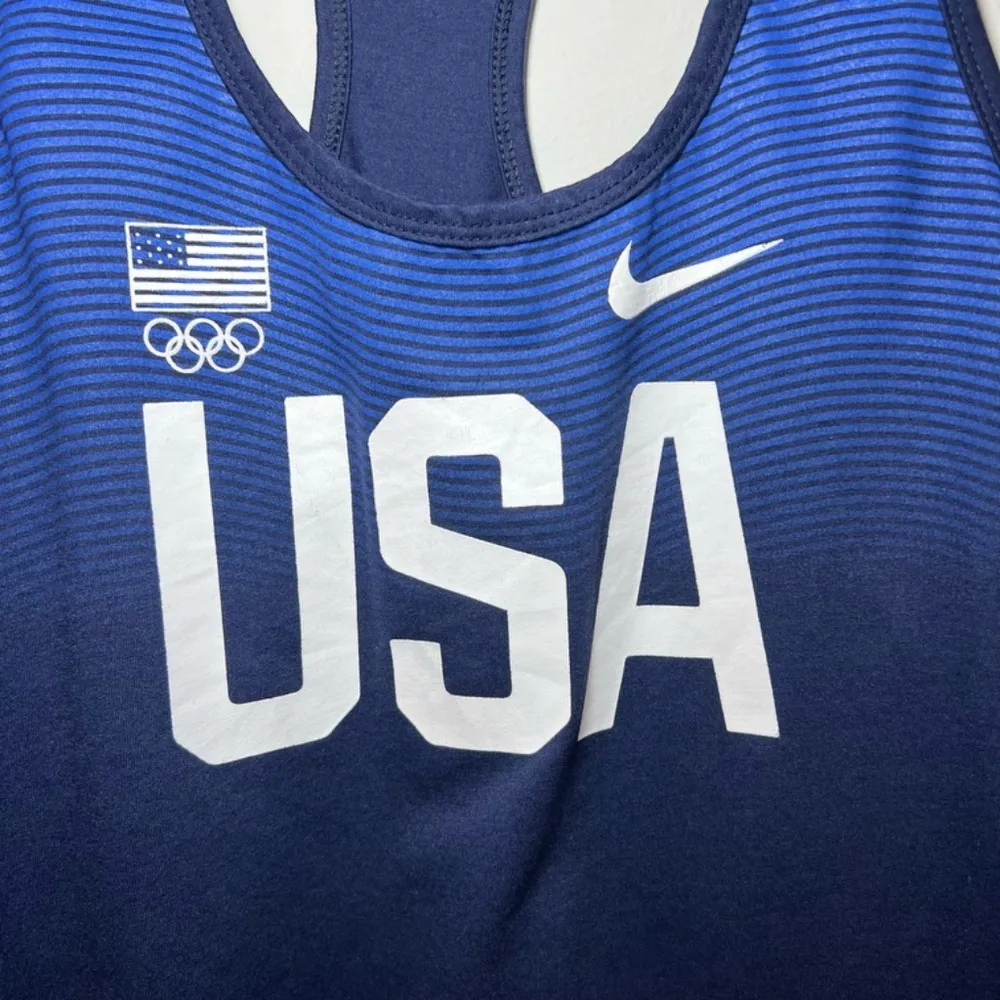 Nike Team USA Racerback Dri-Fit Tank Top Navy Blue 2016 Olympics Shirt Womens XL - Image 4
