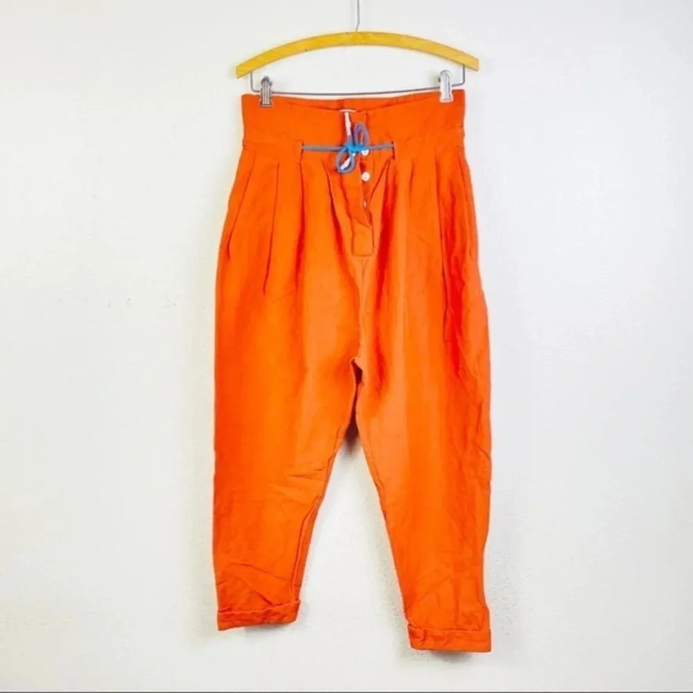 JULLIETT Orange‎ High Waist Pleated Pants Size Small Orange - Image 5