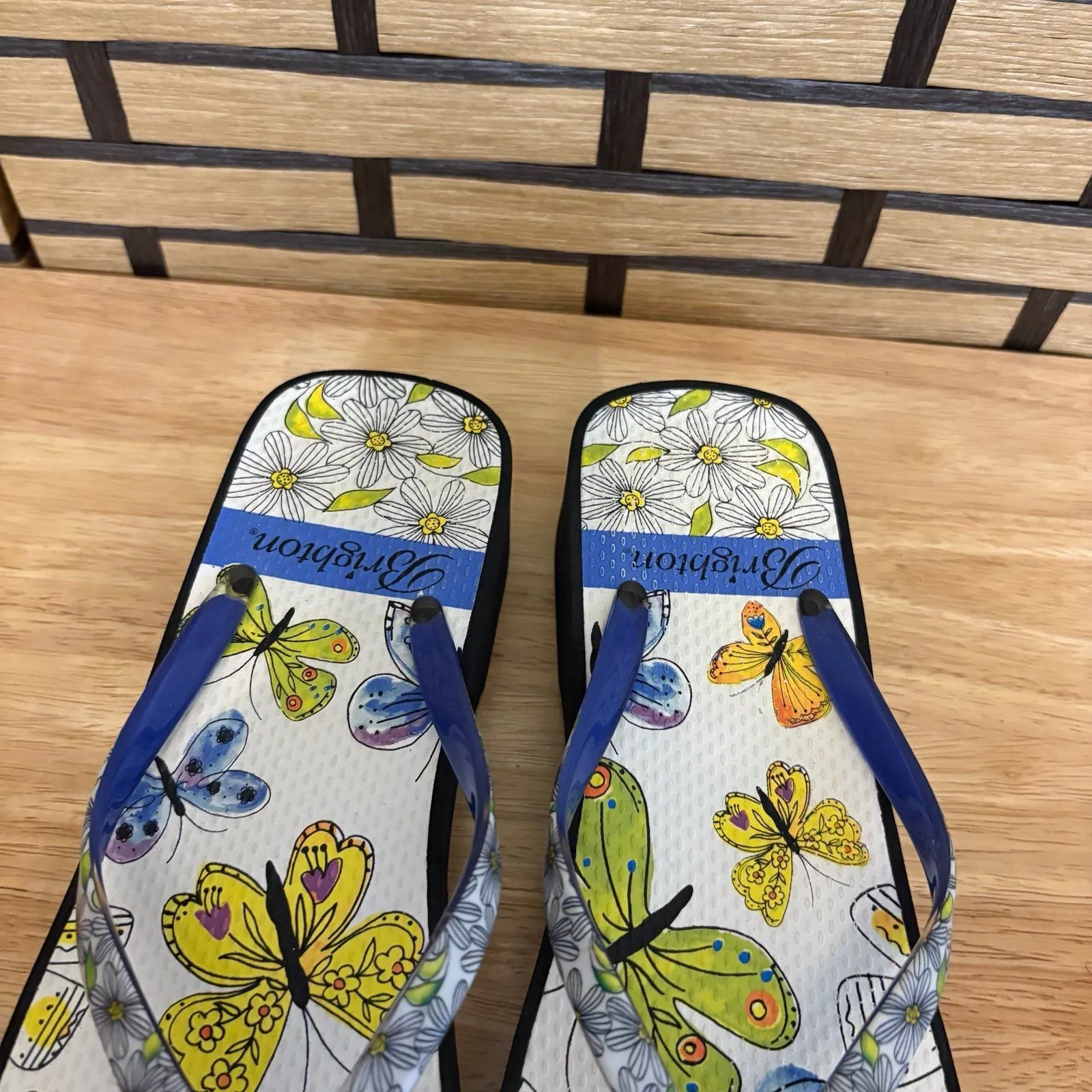 Brighton Breeze Wedge Butterfly Flip Flop Size 9 - Image 5