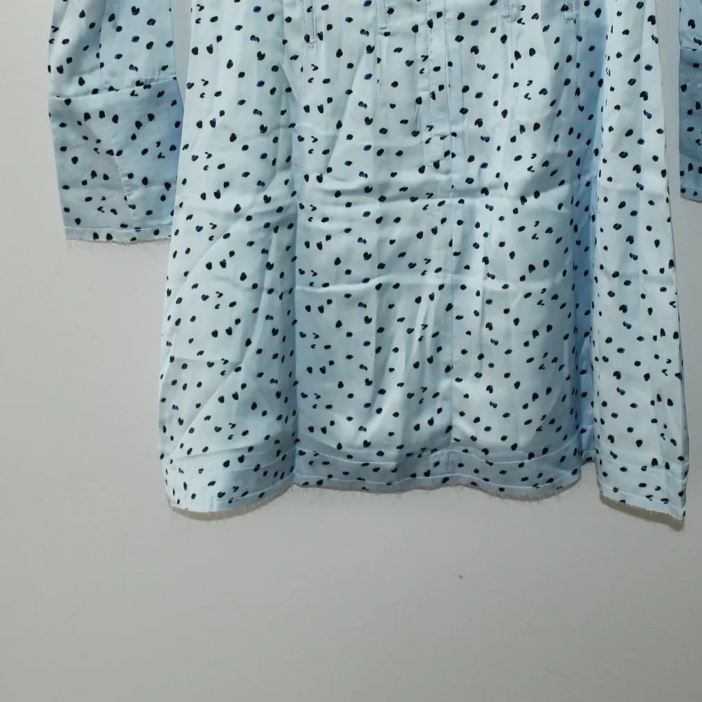 Choosy Light Blue Satin Polka Dot Dress Size Small - Image 8