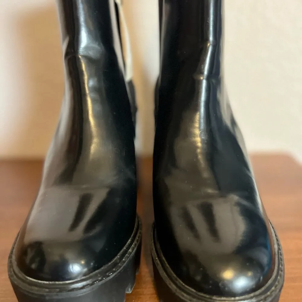 ZARA Black Chunky Ankle Boots Size 8 - Image 7