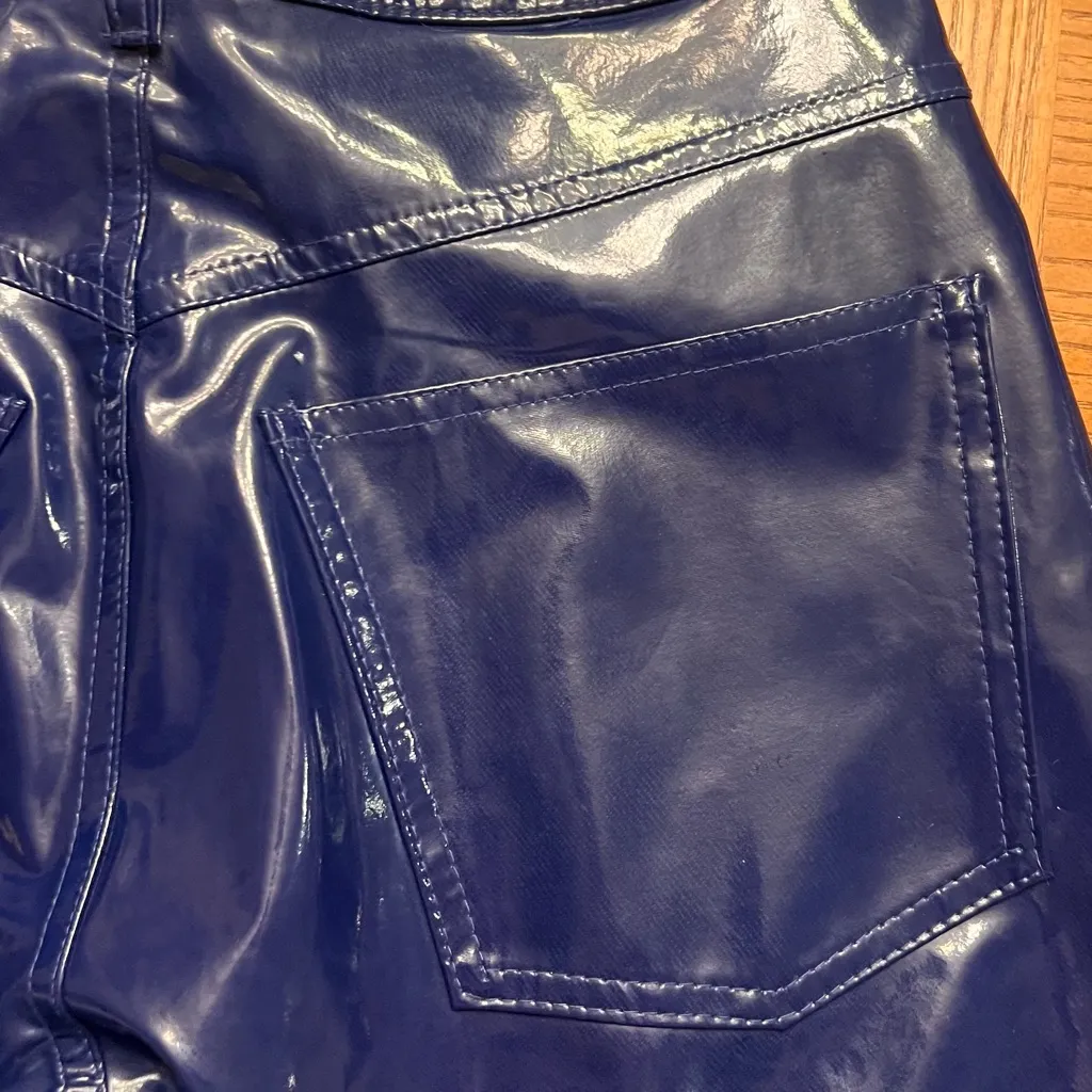 Pyro New York Y2K Violet Purple Vinyl Straight Leg Pants Rave Style Size 28" - Image 8