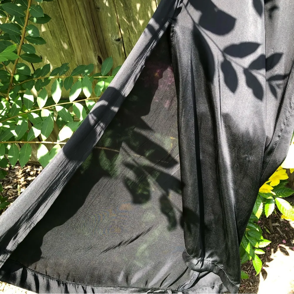 Ainsley Black Satin Wide Leg Pants S - Image 7